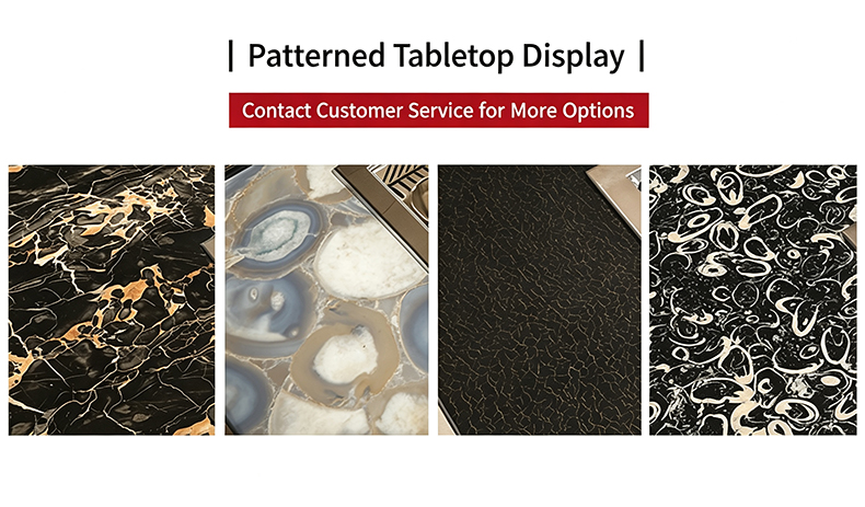 JHD‑720 commercial bbq hot pot stove optional custom marble patterned tabletop material samples for hotpot restaurant furniture