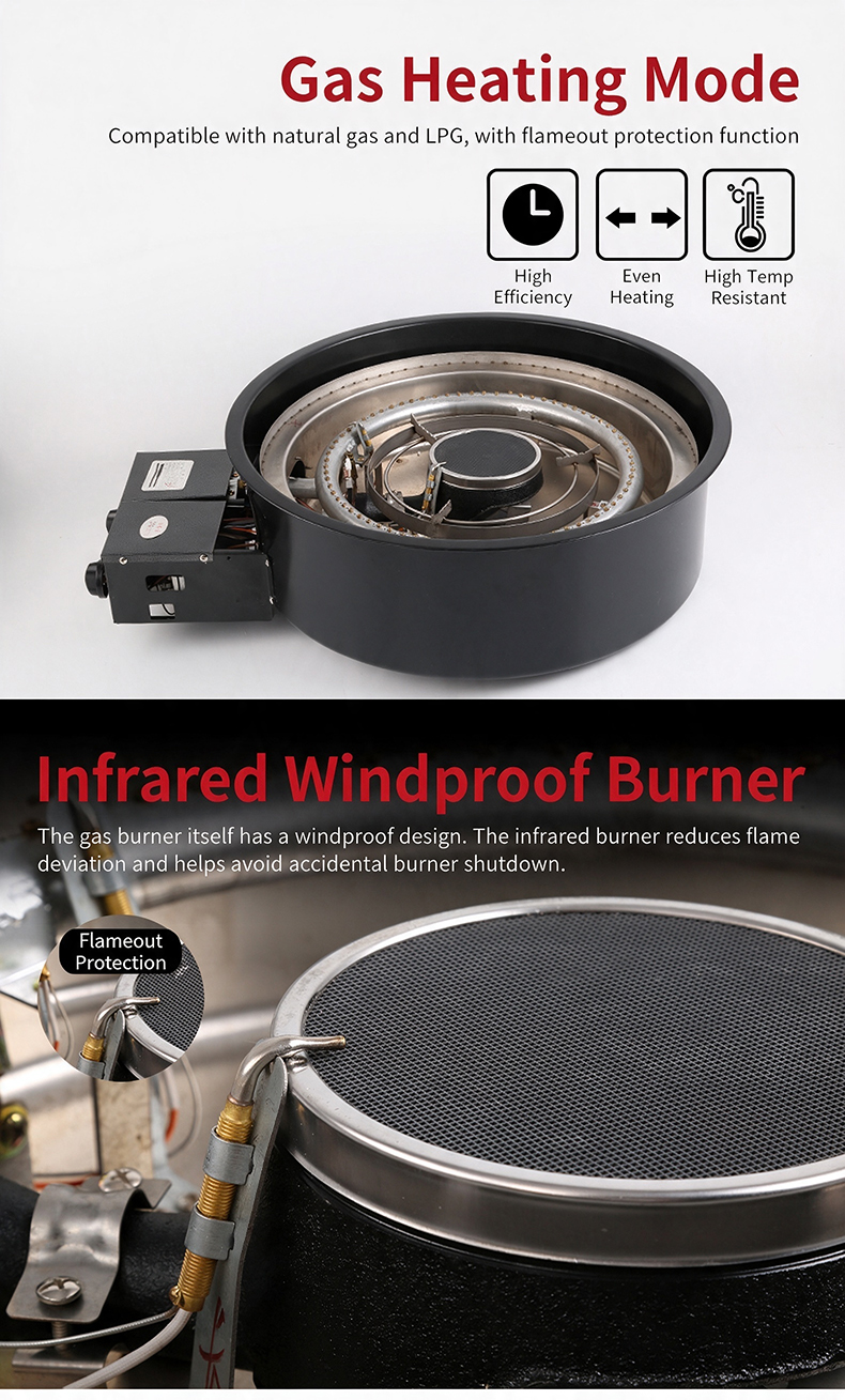 SZY‑530 gas heating infrared windproof burner with flameout protection commercial hot pot grill stove parts