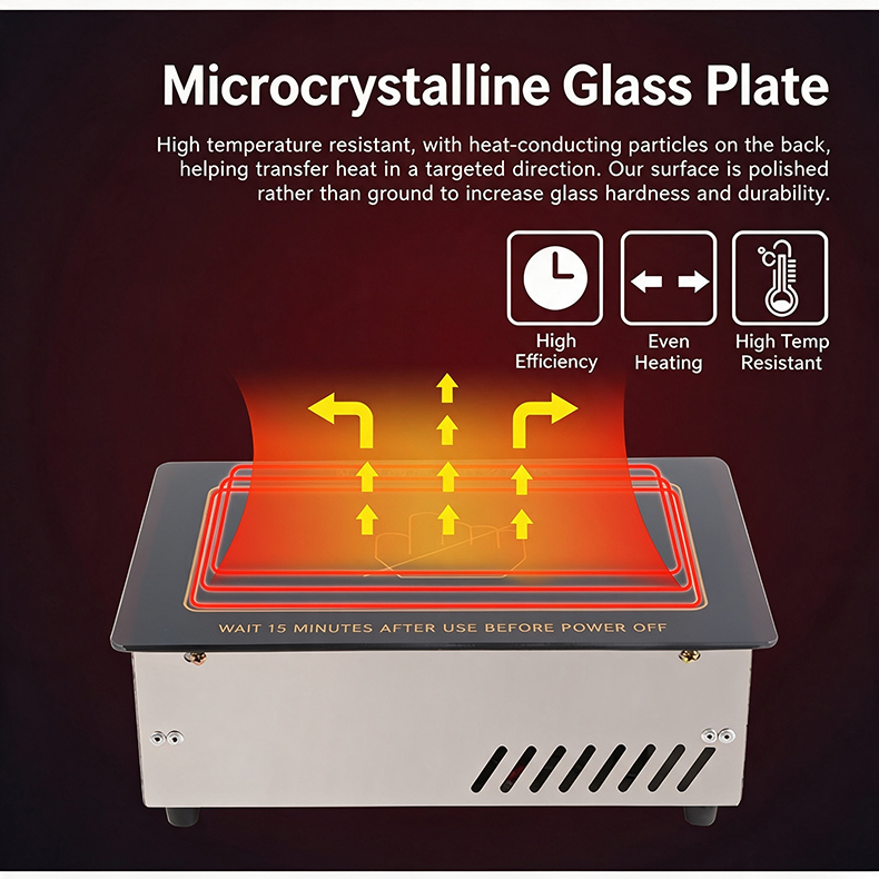JHD-460 electric grill microcrystalline glass heating plate, high temperature resistant even heating for commercial catering equipment