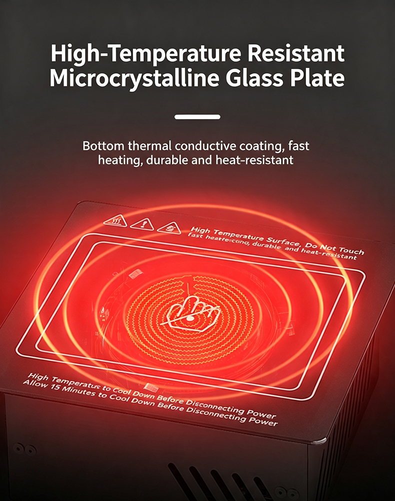 JHD‑760 high‑temperature resistant microcrystalline glass plate, fast heat conduction durable electric ceramic burner for hot pot restaurant