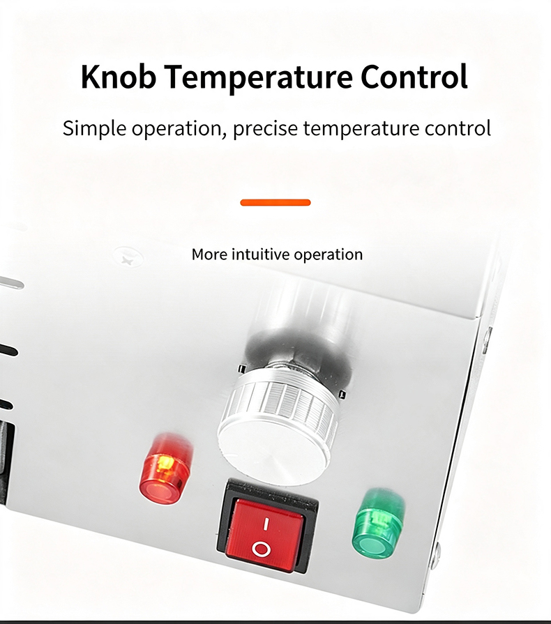 JHD-430 countertop electric grill knob temperature control panel, simple operation precise heat adjustment for commercial barbecue