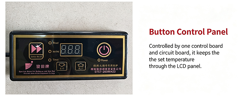 JHD‑530 electric ceramic stove lcd digital button control panel for temperature and timer adjustment
