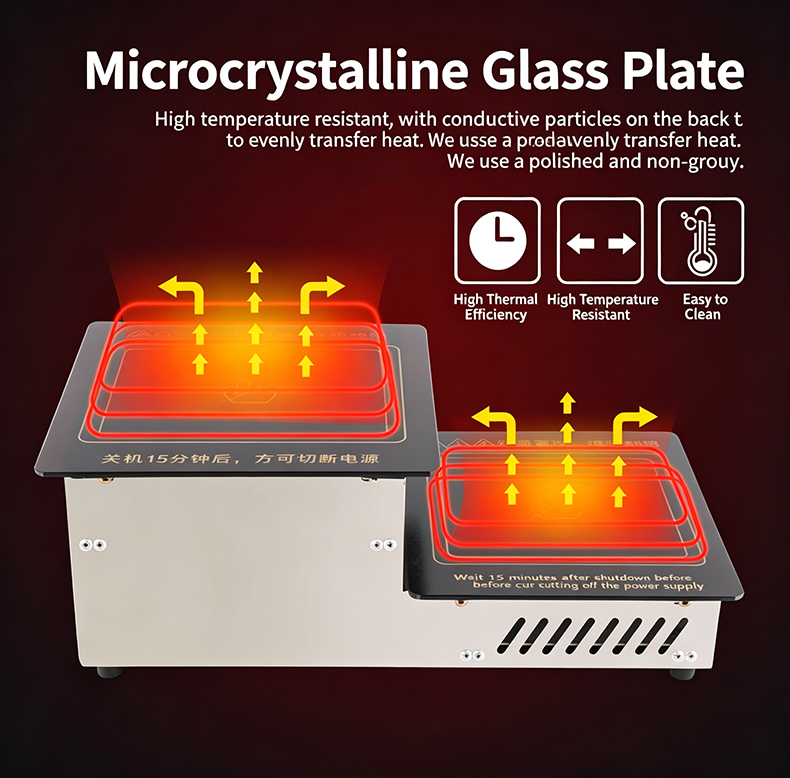 JHD‑450 commercial bbq hot‑pot stove microcrystalline glass heating plate high thermal‑efficiency high‑temperature resistant easy‑to‑clean