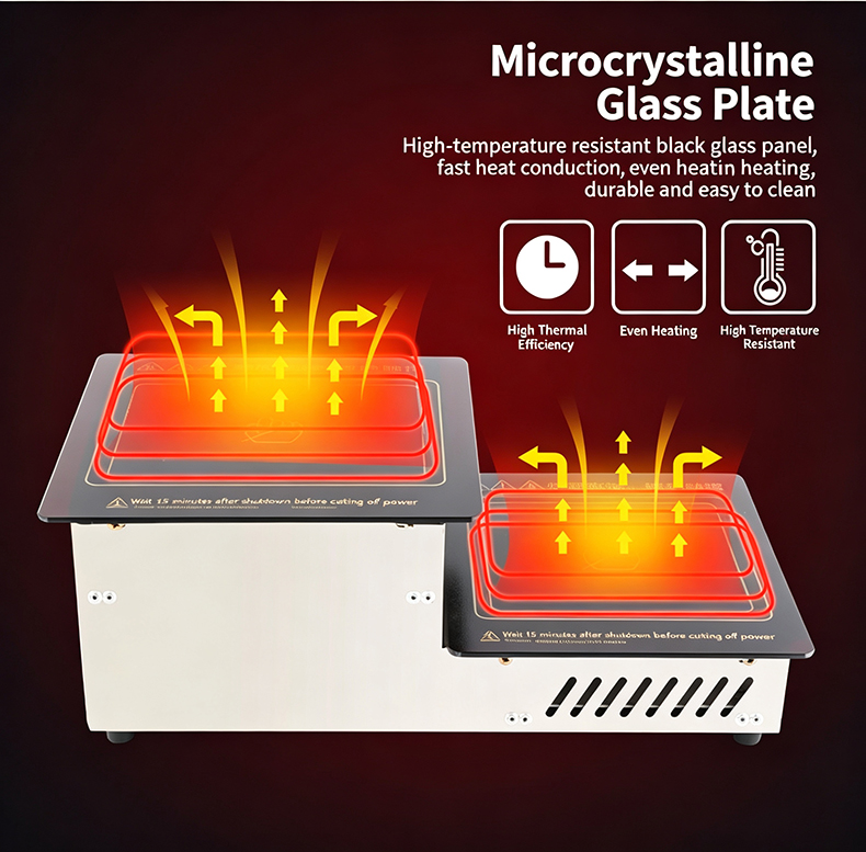 JHD‑630 Electric Ceramic Stove Microcrystalline Glass Plate Heating Principle, High‑Efficient Even Heating Resistant Glass Panel For Commercial Cooker