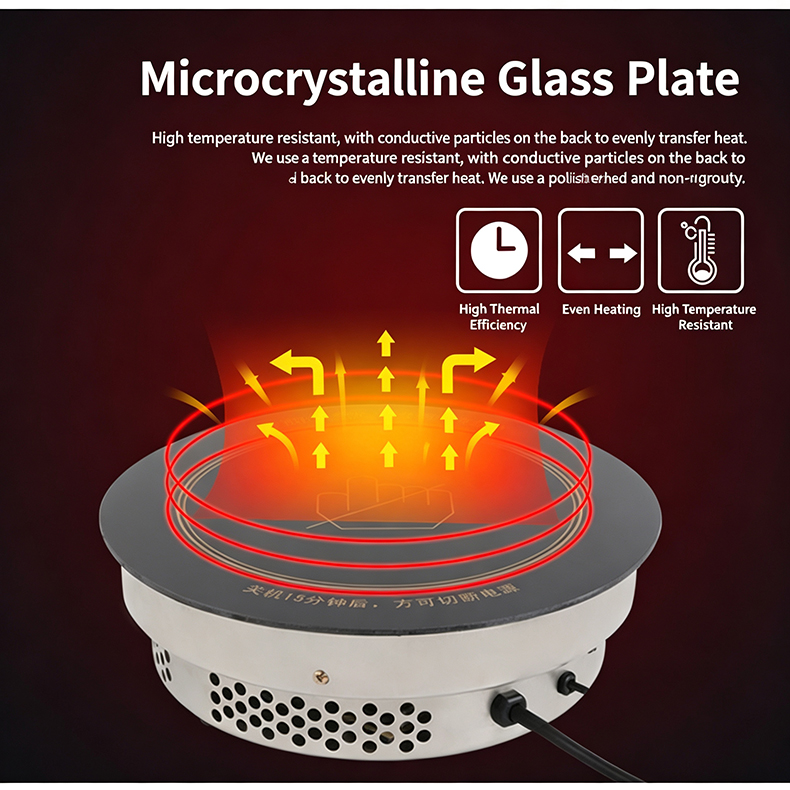 JHD‑710 electric ceramic stove microcrystalline glass heating plate heat transfer schematic, high‑temperature resistant even fast heating core part