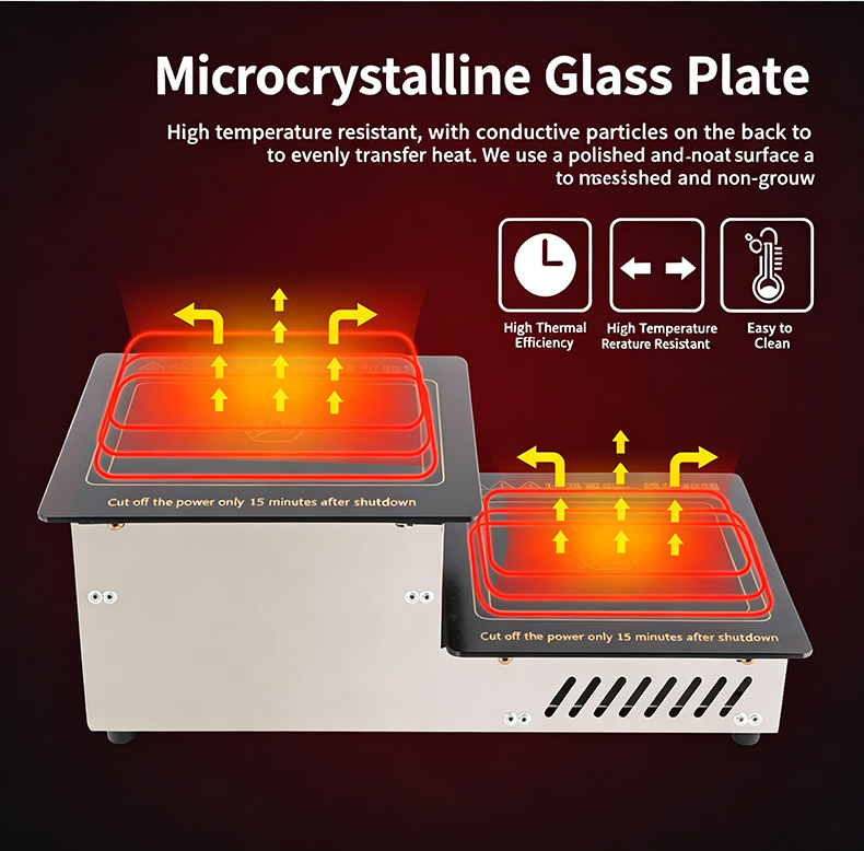 JHD‑720 electric ceramic stove microcrystalline glass heating plate heat transfer diagram, high‑temperature resistant even fast heating core component