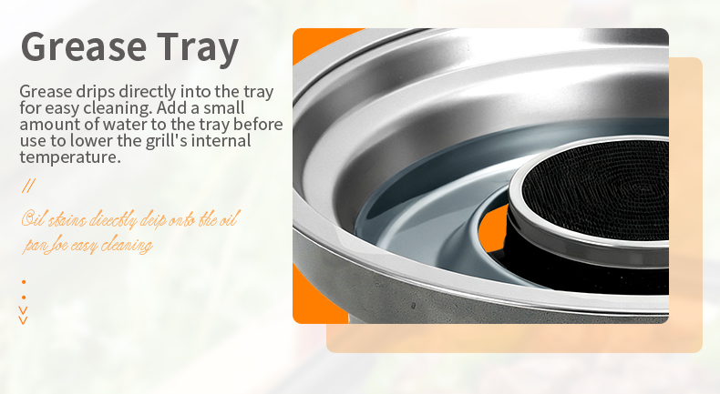 SZY-360B commercial gas grill built-in grease tray, grease drips directly for easy cleaning, lowers internal temperature for restaurant catering maintenance
