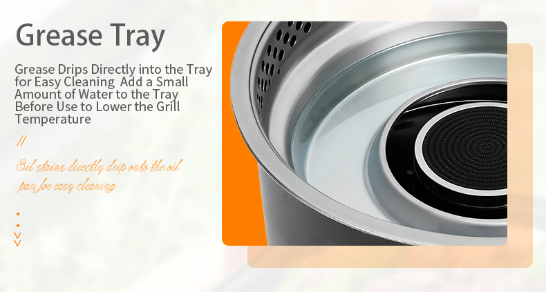 SZY-420C built-in gas grill stainless steel grease tray, grease drips directly for easy cleaning, lowers grill temperature for commercial restaurant catering