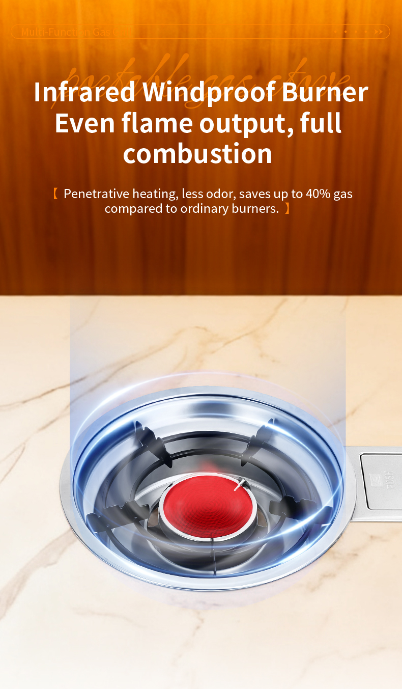 SZY‑360B commercial gas grill infrared windproof burner, full combustion energy saving burner for restaurant