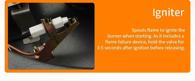 SZY‑360B gas grill igniter component with flame failure safety device for commercial catering equipment