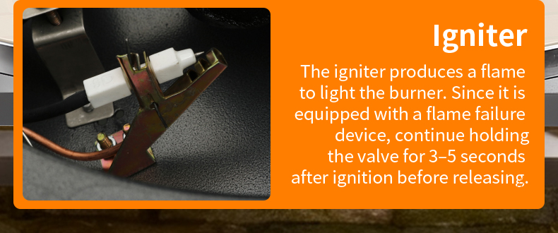 SZY-420C built-in gas grill igniter with flame failure safety device, requires 3-5 seconds hold after ignition for commercial restaurant safety