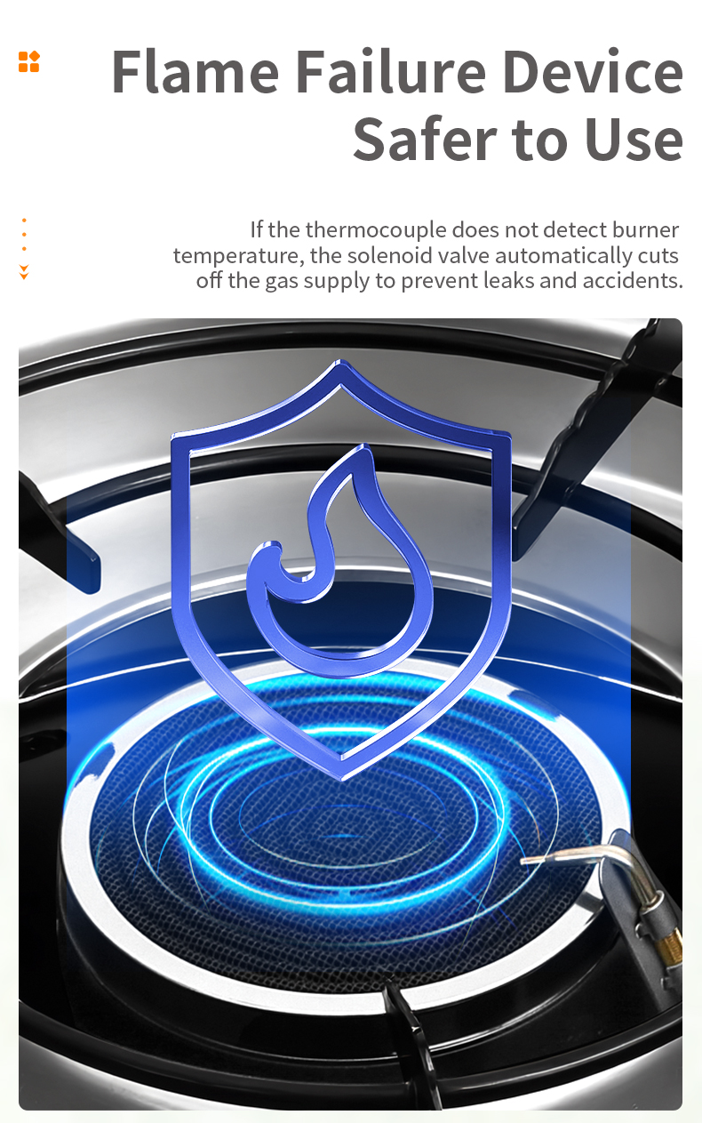 SZY-420C commercial gas grill flame failure safety device, thermocouple automatically cuts off gas supply to prevent leaks and accidents