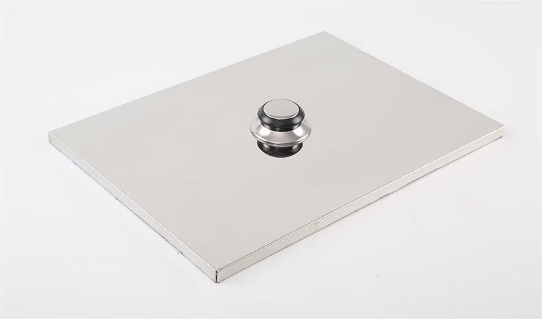 SZY-460 matching stainless steel flat cover lid for built-in gas grill, covers the unit when not in use to keep tabletop clean and seamless for commercial dining use