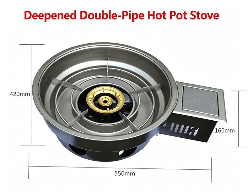 SZY‑360E deepened double‑pipe korean gas hot pot stove specifications commercial restaurant stove