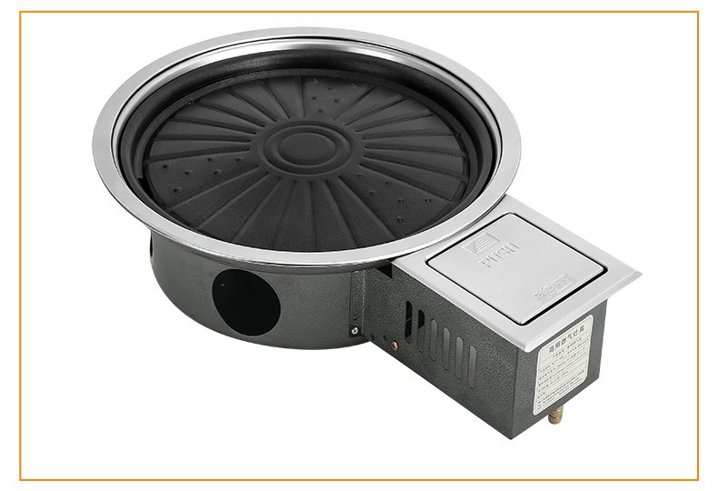 SZY-360B commercial gas grill with non-stick teppanyaki cooking plate, white background product display for Korean style restaurant catering