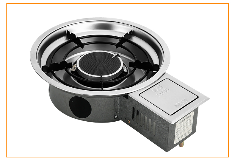 SZY-360B multi-function gas grill with hot pot burner grate, 3-in-1 commercial built-in catering equipment for Chinese hot pot