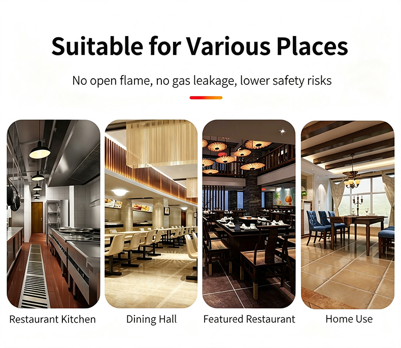 JHD‑400 commercial electric ceramic cooker, application scenarios for restaurant kitchen dining hall and home kitchen use