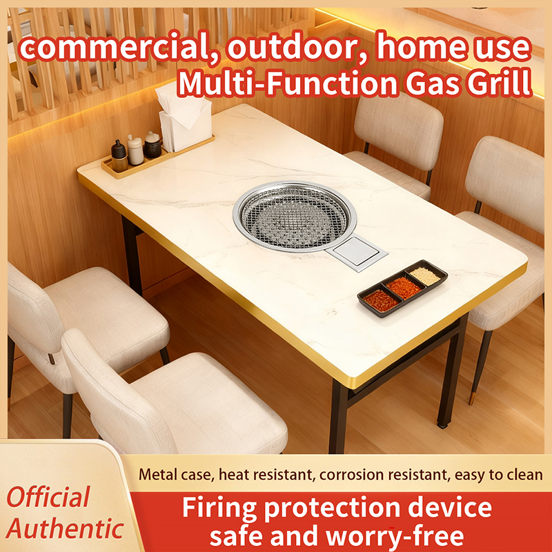 SZY-360B Commercial Gas BBQ Grill, Multi-function Tabletop Gas Barbecue Stove for Restaurant Outdoor Home Catering Use