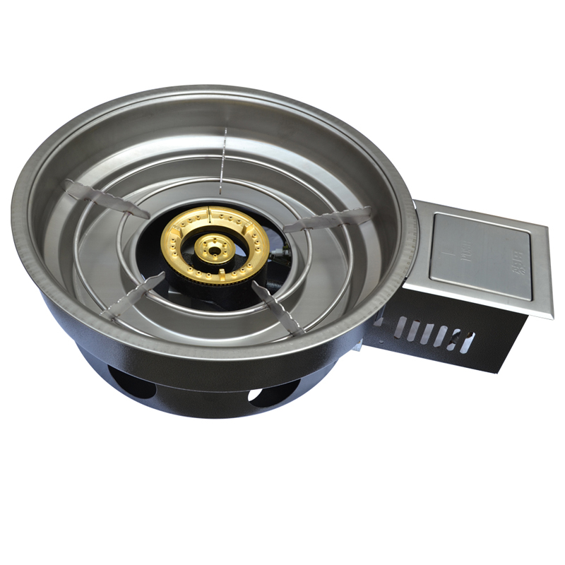 SZY‑360E round korean gas hot pot stove commercial catering equipment white background
