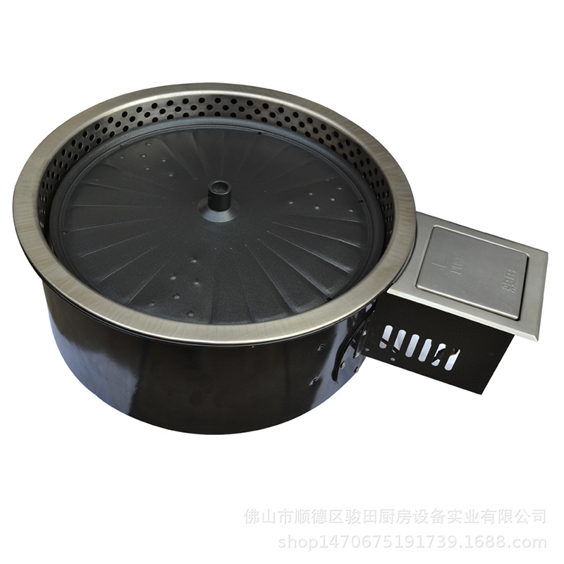 SZY-420B Built-in Round Gas BBQ Grill with Non-stick Griddle Plate, Commercial Gas Barbecue Cooker for Restaurant Catering Equipment
