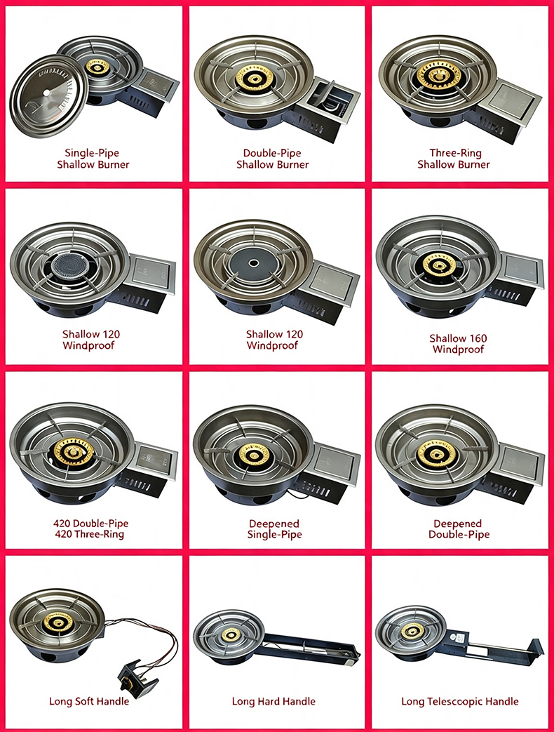 SZY‑360E various shallow gas burner models collage commercial hotpot stove