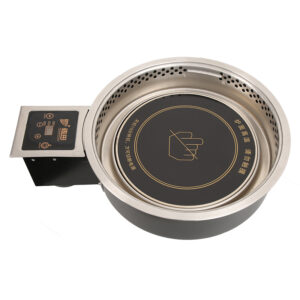 JHD-420D Electric Ceramic Stove Top View with Touch Control Panel, Built-in Commercial Hot Pot Cooker with High Temperature Warning Mark for Catering