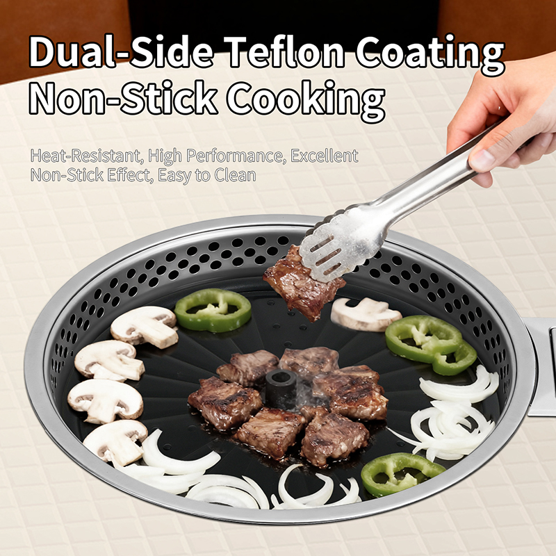 SZY-420C Dual-side Teflon Coating Non-stick Griddle Plate, Commercial Gas BBQ Grill Griddle Cooking Scene for Restaurant Catering
