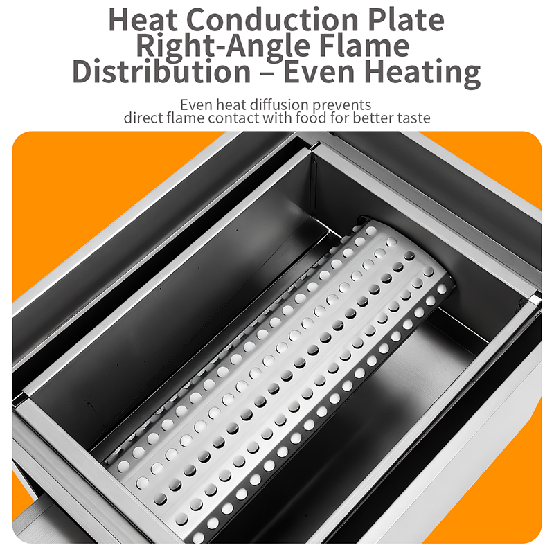 SZY-455 Heat Conduction Plate Right-angle Flame Distribution, Even Heating Built-in Square Gas BBQ Grill Internal Structure for Restaurant