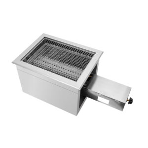 SZY-455 Square Built-in Gas BBQ Grill with Grill Mesh, Commercial Stainless Steel Gas Barbecue Stove White Background Product Photo