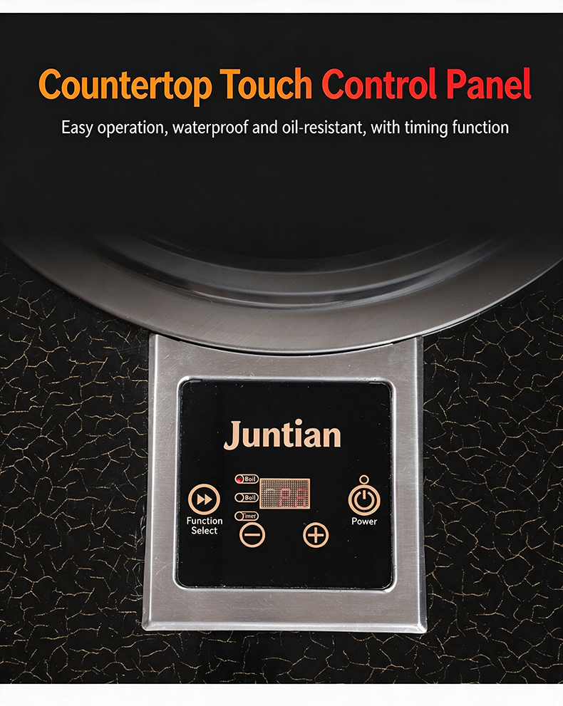 JHD-420E countertop touch control panel, easy to operate, waterproof and oil-resistant, built-in timing function, designed for long-term commercial catering use