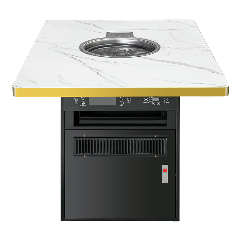 SZY-360B BBQ Grill Table Bottom Control Unit Back View, Commercial Gas Barbecue Table Base Structure for Restaurant