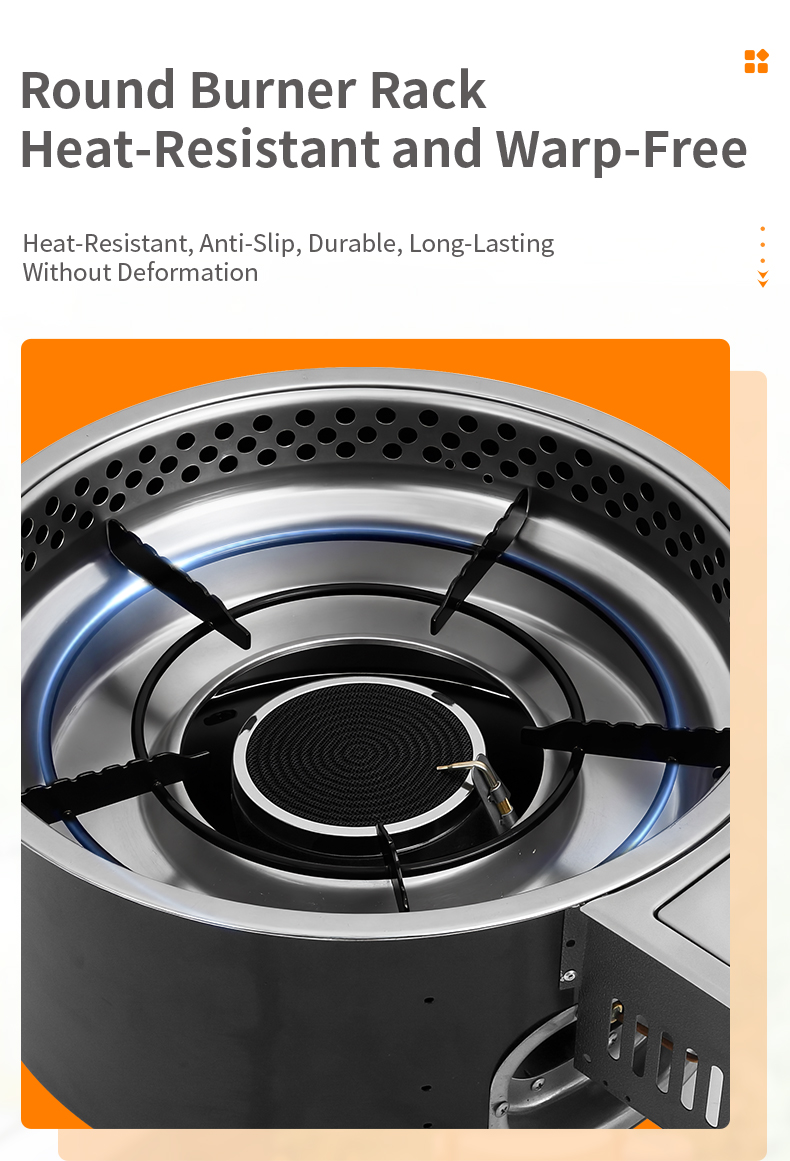 SZY-420C round infrared gas burner rack, heat-resistant warp-free anti-slip durable for commercial built-in gas grill catering equipment